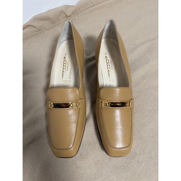 Yorke Dynamold Leather Loafer Shoes Womens Size EU 42 US 11 Tan Made in Italy - Picture 1 of 9